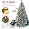 TopComfy Christmas Tree Stand Prelit Artificial Tree Snow Flocked Branches for Holiday Decor, Green, 43"*43"*70.8" - 4 of 4
