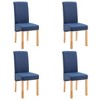 vidaXL Dining Chairs 4 pcs Blue Fabric - 2 of 4