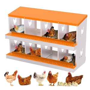Garvee 8/10-Hole Metal Chicken Nesting Box with Perch, Roll-Away Egg Design, Wall Mount or Freestanding, Heavy-Duty Galvanized Steel - 1 of 4