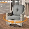 XIZZI 8 Pieces Wicker Sofa with Cushion, Swivel Rocking Chairs, High Back Rattan Chairs and Ottomans, 9 Seats Conversation Set for Backyard - 3 of 4