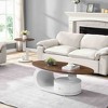 47.24" & 19.69" MDF, Metal, and Plastic Oval and Round Nesting Coffee Table Set of 2 with Storage Drawer, Space-Saving Design - 3 of 4