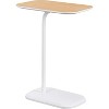 HomeStock Belmont Light Oak C Shaped End Table with Woodgrain Veneer Finish, Slide Under Sofa or Bed, Modern Accent Side Table with Metal Base - 2 of 4