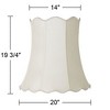 Imperial Shade Creme Large Scallop Bell Lamp Shade 14" Top x 20" Bottom x 20" Slant x 19.75 High (Spider) Replacement with Harp and Finial - 4 of 4