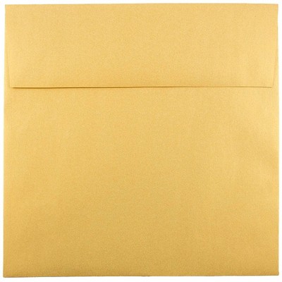 JAM Paper 8.5 x 8.5 Square Metallic Invitation Envelopes Stardream Gold V018319H