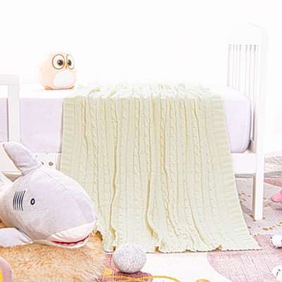 Cotton Cable Knit Toddler Blanket, Super Soft Warm Breathable Baby Blanket - NTBAY