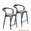 Kitchen Modern Bar Stools Set of 2 - Sleek Low Back Counter Height Stools Comfortable Indoor and Outdoor Barstools - 2 of 4