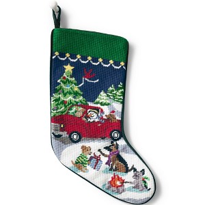 Lands' End Needlepoint  Christmas Stocking - 1 of 3
