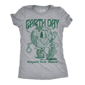 Womens Earth Day Respect Your Mama Funny T Shirts Sarcastic Tee For Ladies - Crazy Dog Women's T Shirt - 1 of 4
