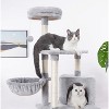 Tree City Multi-Level Cat Tree Tower with Hammock, Condo & Scratching Posts – Soft Gray - 2 of 4