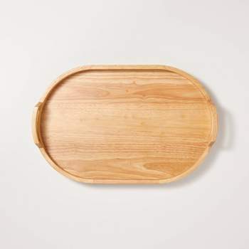 20"x13" Decorative Oval Wood Tray Natural - Hearth & Hand™ with Magnolia