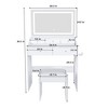 Hrinhom 31.5"W New Large Mirror Modern Makeup Vanity Set with Power Outlet and Hair dryer holder-White - 4 of 4