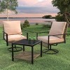 Ainfox 3 Pieces Patio Wicker Chairs Swivel Rocker - 3 of 4