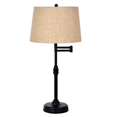 27" Aaron Swing Arm Table Lamp Antique Bronze - Adesso