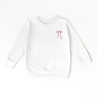 The Juniper Shop Embroidered Thin Bow Toddler Graphic Sweatshirt