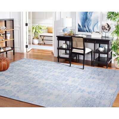 Bella Blue Hand-Tufted Wool and Viscose 8' x 10' Area Rug