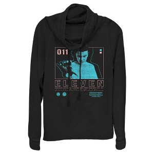 Juniors Womens Stranger Things Eleven Boxed Up Cowl Neck Sweatshirt - 1 of 4