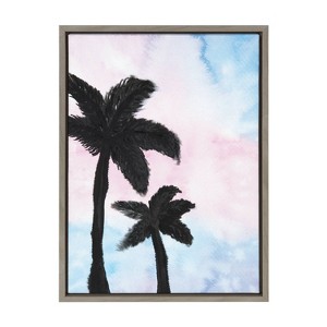 18" x 24" Sylvie Bahama Mama Framed Wall Canvas by Mentoring Positives Gray - Kate & Laurel All Things Decor - 1 of 4