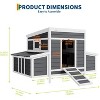 Wooden Chicken Coop, 54.41" x 34.49" x 34.05" Chicken Coop for 4-6 Chickens, with 2 Sides Large Nesting Boxes, Outdoor Poultry Cage Rabbit Cage - 2 of 4