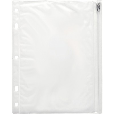 Clear 6" X 9.50" 1each Sparco Hole Punched Ring Binder Pockets Vinyl 