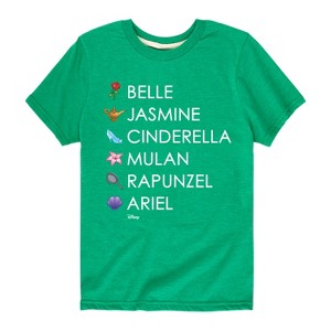 Boys' - Disney - Princess List Icons Short Sleeve Graphic T-Shirt - 1 of 4