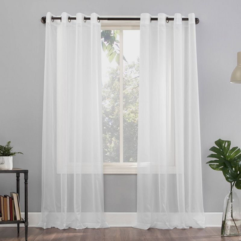 Emily Sheer Voile Grommet Top Curtain Panel - No. 918, 1 of 9