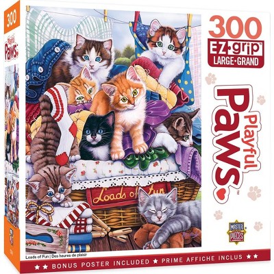 Jigsaw Puzzle Animal Dog Cat Fun Sized 300 EZ Grip over sized pieces NEW 