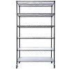 Vynxaria Black Heavy Duty Utility Storage Shelves with Wheels - 6 Tier, 6000 lbs Capacity, 84"H x 48"L x 20"D - 2 of 4