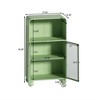 Bathroom Floor Storage Cabinet, Wooden Kitchen Cupboard with Glass Doors, Freestanding Display Storage Cabinet for Bathroom Living Room Entryway - 4 of 4