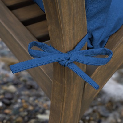 Cobalt Blue Polyester Outdoor Dining Chair Cushion 20 x 44