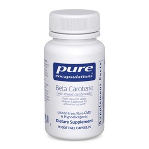 Pure Encapsulations Beta Carotene (with Mixed Carotenoids) - Hypoallergenic Antioxidant and Vitamin A Precursor Supplement - 90 Softgel Capsules - 1 of 4