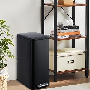 50 L Stainless Steel Kitchen Trash Can with Soft-Close Lid, Fingerprint-Proof , Step Waste Bin with Inner Bucket for Dining Room, Bathroom, Silver - 1 of 4