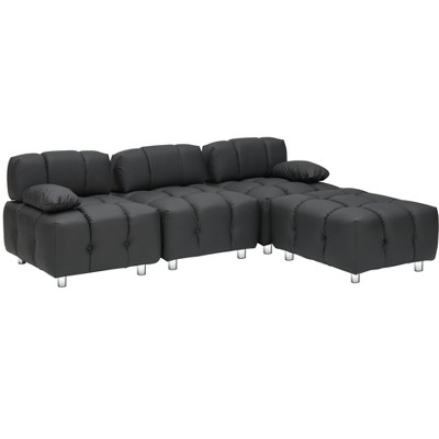 VYNXARIA 90.60-inch technology cloth black sofa, waterproof, stain and cat scratch resistant