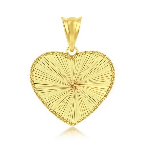 Classic Gold 14K Yellow Gold Diamond-Cut Heart Pendant - 1 of 3