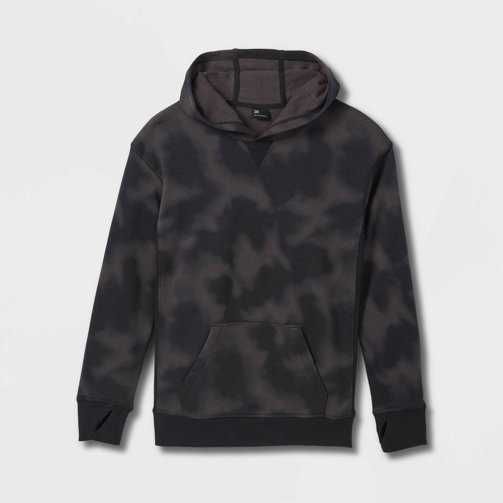 Boys' Fleece Hooded Sweatshirt - All in Motion™ Black Wash S