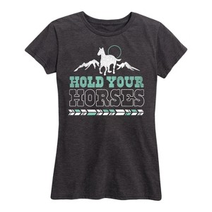 Women's - Country Casuals - Hold Your Horses Short Sleeve Graphic T-Shirt - 1 of 4