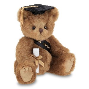Bearington Smarty Class of 2025 Graduation Plush Teddy Bear Stuffed Animal, Black Cap, 10 Inch - 1 of 4