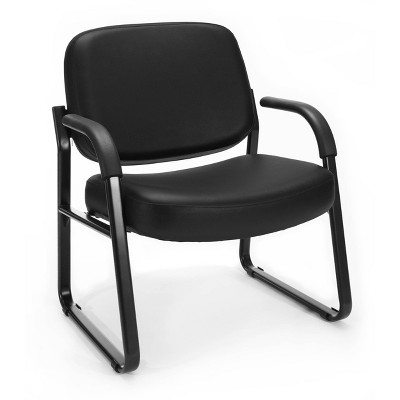 Big & Tall Guest and Reception Chair with Arms Black - OFM