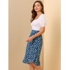 INSPIRE CHIC Women's Floral Ruffle Elastic High Waist Button Flowy Split Skirt - 4 of 4