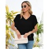 Coolmee Womens V Neck Summer Pullover Sweater Vests Cap Sleeve Tops Casual Loose Fit Lightweight Knit Vest Tops - 3 of 4