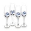 Spode Blue Italian Glassware 8 oz Champagne Flutes, Set of 4 - Blue/White - 2 of 4