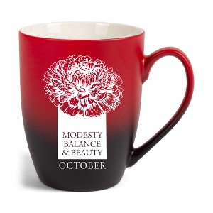 Elanze Designs Modesty Balance And Beauty Two Toned Ombre Matte Red and Black 12 ounce Ceramic Stoneware Coffee Cup Mug - 1 of 4