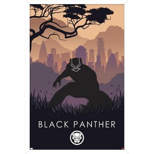 Trends International Marvel Heroic Silhouette - Black Panther Framed Wall Poster Prints - 1 of 4