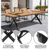 Crestlive Products Outdoor Dining Table for 8-10 People Patio Rectangle Table, Aluminum Frame with Durable Wood-Like Tabletop and Umbrella Hole Brown - 3 of 4