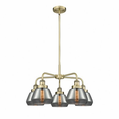Fulton - 5 Light Stem Hung Chandelier In Art Deco Style-13.5 Inches Tall and 24.5 Inches Wide