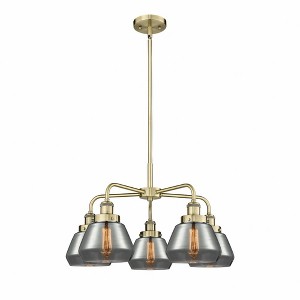 Fulton - 5 Light Stem Hung Chandelier In Art Deco Style-13.5 Inches Tall and 24.5 Inches Wide - 1 of 1