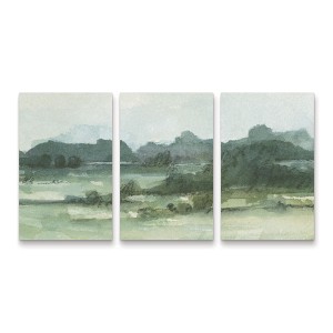 Trademark Fine Art Emma Caroline  Marshy Landscape II 3 Piece Panel Set Art - 1 of 3