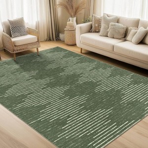 Washable Diamond Stripes Rug, Non-Slip Soft Carpet for Living Room, Bedroom, Nursery, Office - 1 of 4