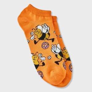 Women's Peace, Love & Bees Low Cut Socks - Orange/Yellow 4-10 - 1 of 3