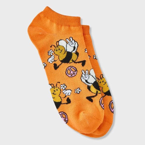 Women's Peace, Love & Bees Low Cut Socks - Orange/Yellow 4-10 - image 1 of 3