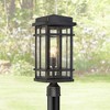 John Timberland Mission Outdoor Post Light Fixture Oil Rubbed Bronze 19 1/4" Clear Seedy Glass for Exterior Garden Yard Walkway - 2 of 4
